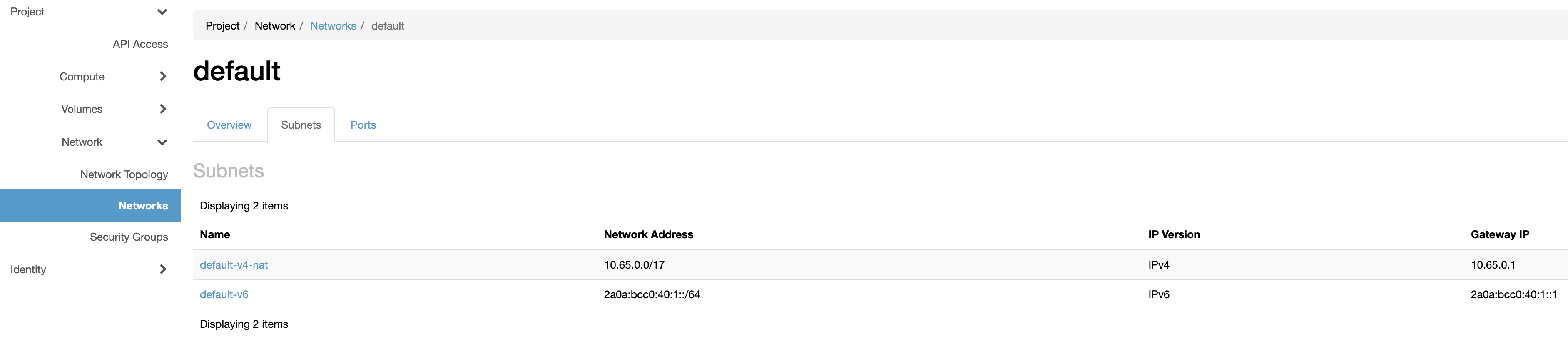 OpenStack Private Network Example 2