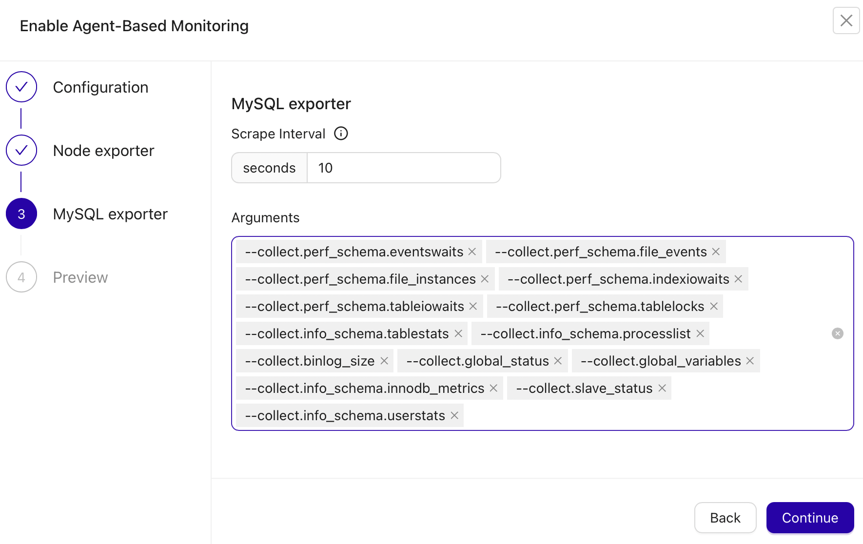MySQL Exporter Settings