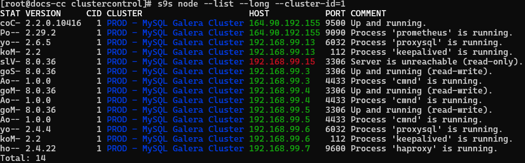 ClusterControl CLI