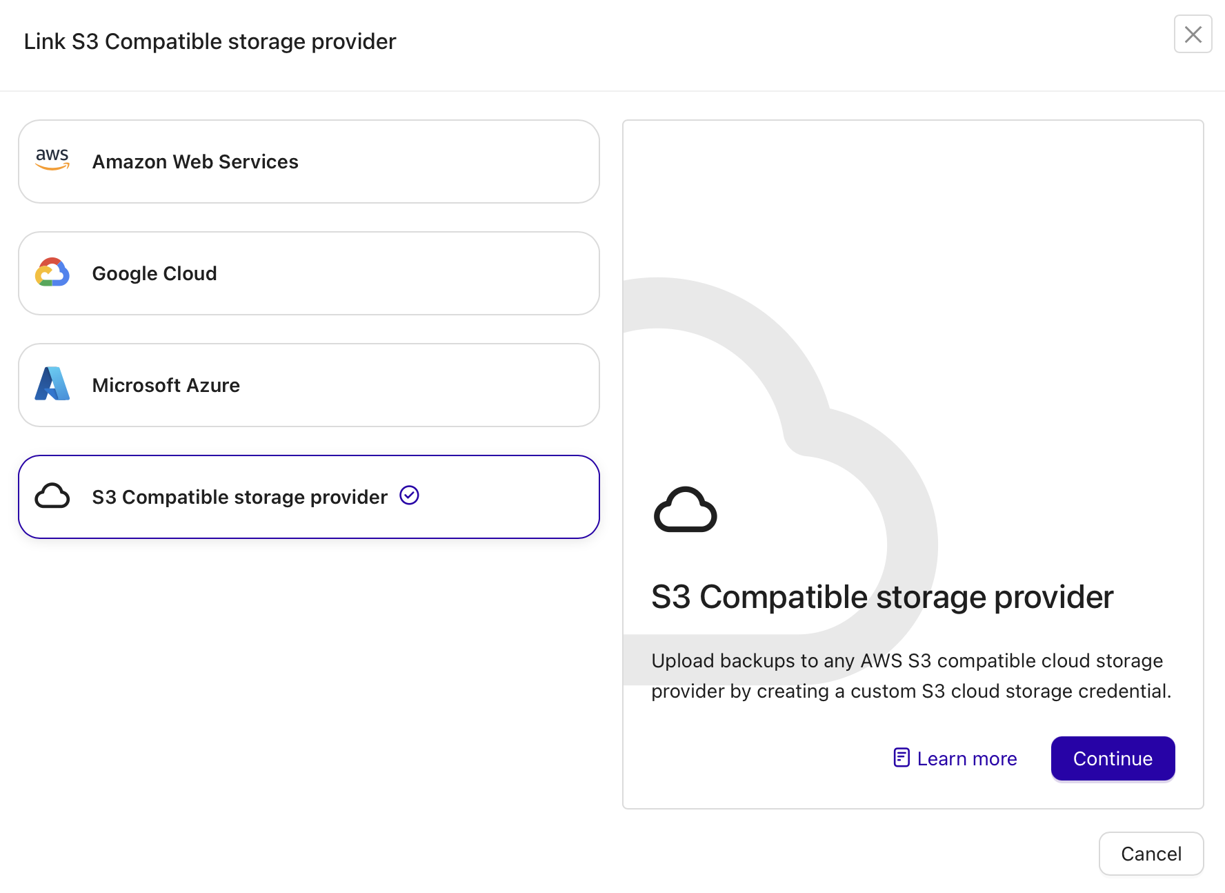List of supported S3 providers
