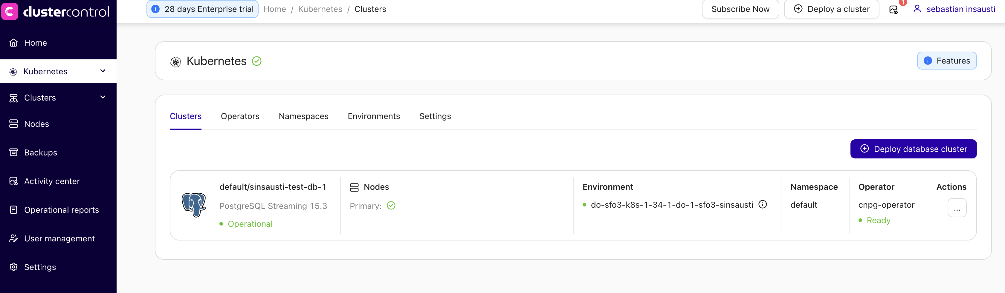 ClusterControl & Kubernetes Cluster Ready