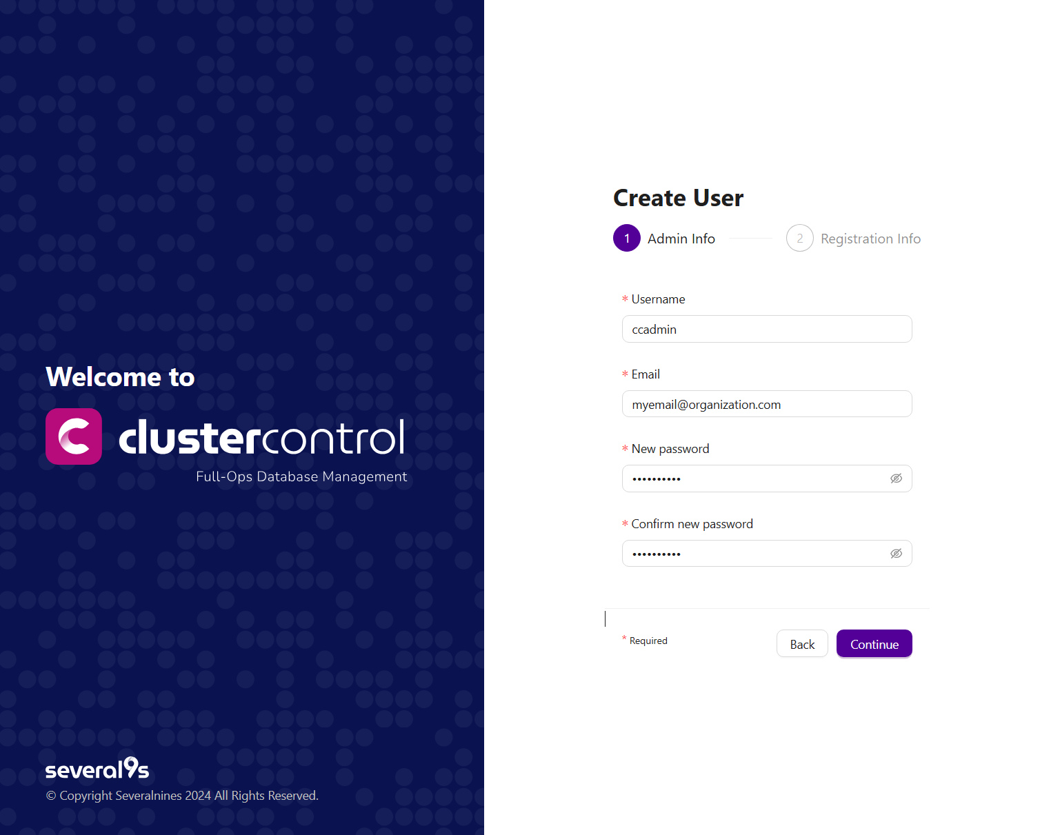 ClusterControl Registration