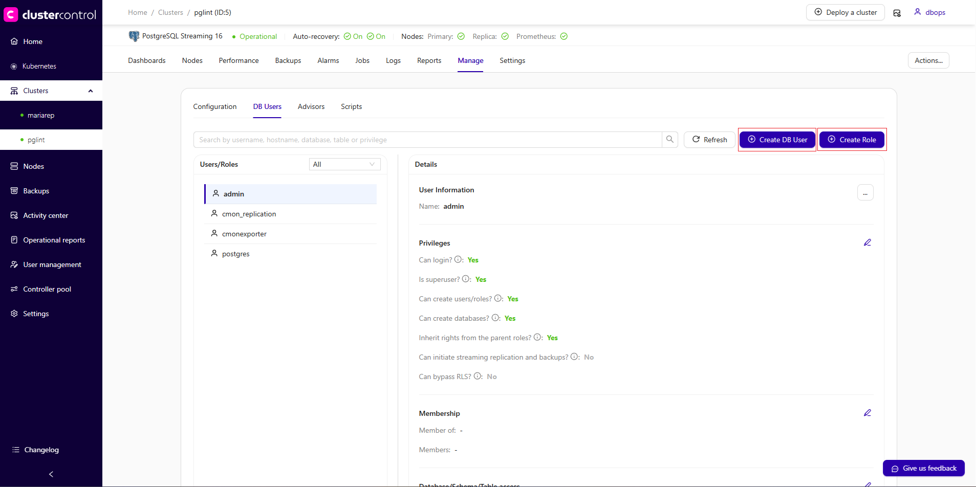 Postgresql User Mananagement V2