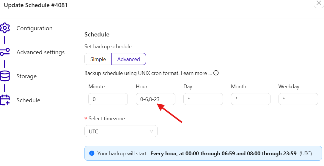 Advanced backup scheduler