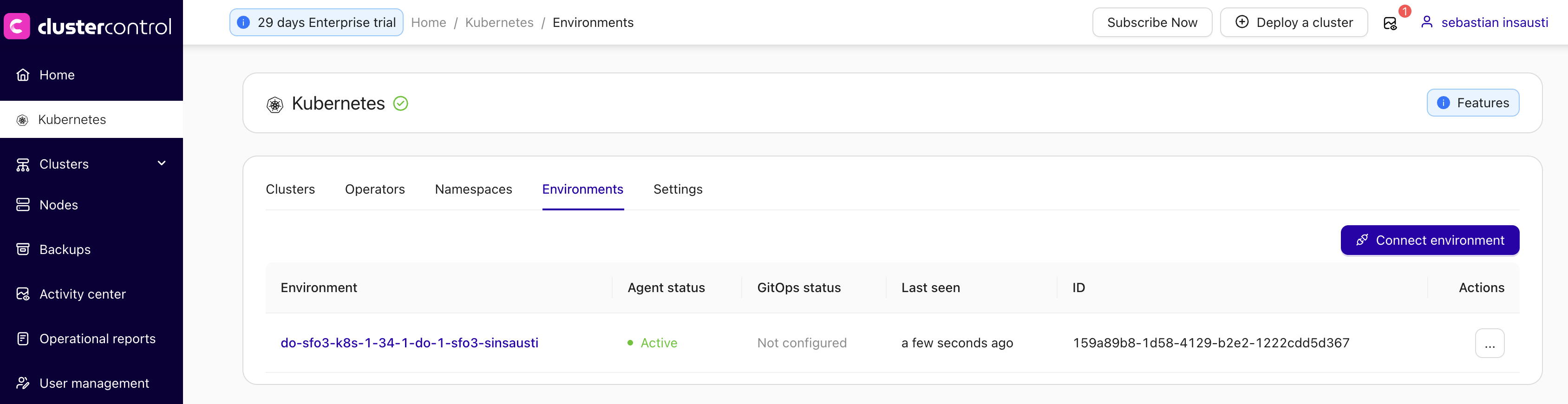 ClusterControl & Kubernetes Active Environment