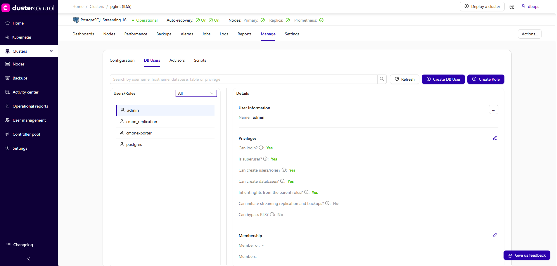 Postgresql User Mananagement V2