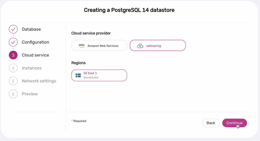Cloud Service - Creating a PostgreSQL 14 using Safespring