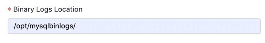 Path of binary logs location