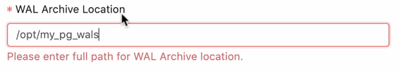 Specify WAL archive location