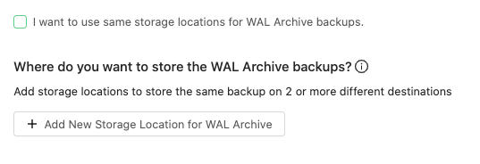 Specify other locations for your WAL Archive backups other than your full backup copy location